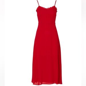 Reformation Cherry Red Cassandra Dress